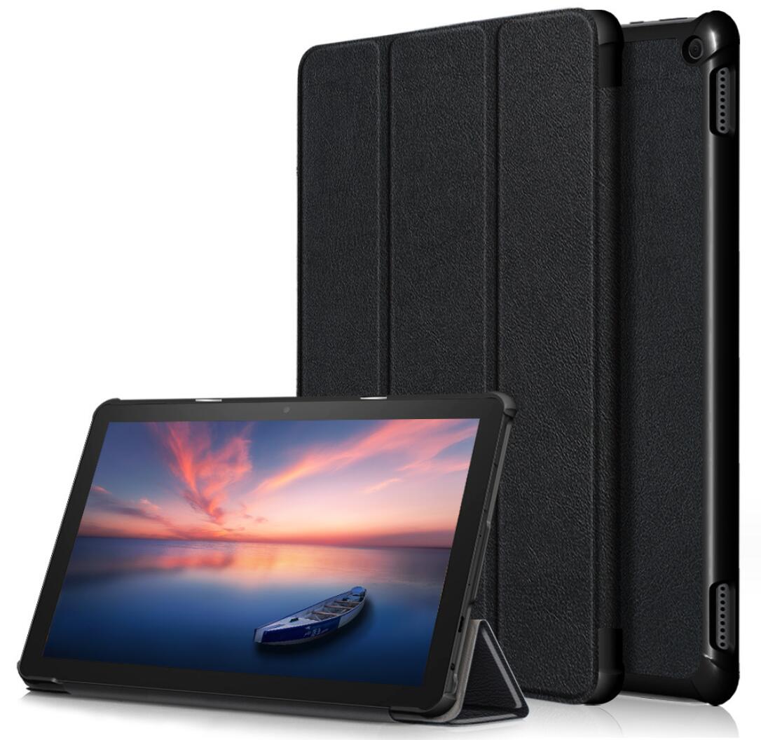 Tri-fold Caster Leather Kindle Fire HD 10 (2021) Case Hard Shell Slim