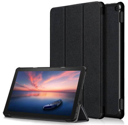 Tri-fold Caster Leather Kindle Fire HD 10 Plus (2021) Case Hard Shell