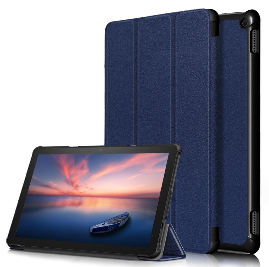 Tri-fold Caster Leather Kindle Fire HD 10 (2021) Case Hard Shell Slim