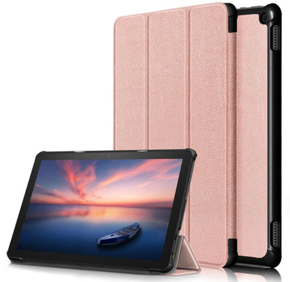 Tri-fold Caster Leather Kindle Fire HD 10 (2021) Case Hard Shell Slim