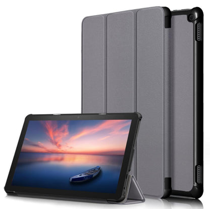 Tri-fold Caster Leather Kindle Fire HD 10 (2021) Case Hard Shell Slim