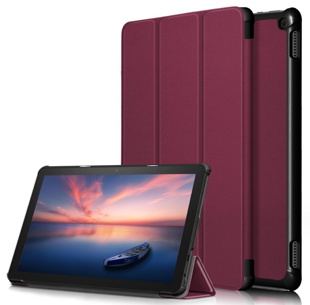 Tri-fold Caster Leather Kindle Fire HD 10 (2021) Case Hard Shell Slim