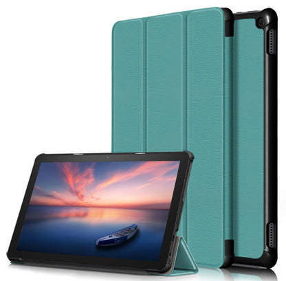 Tri-fold Caster Leather Kindle Fire HD 10 (2021) Case Hard Shell Slim