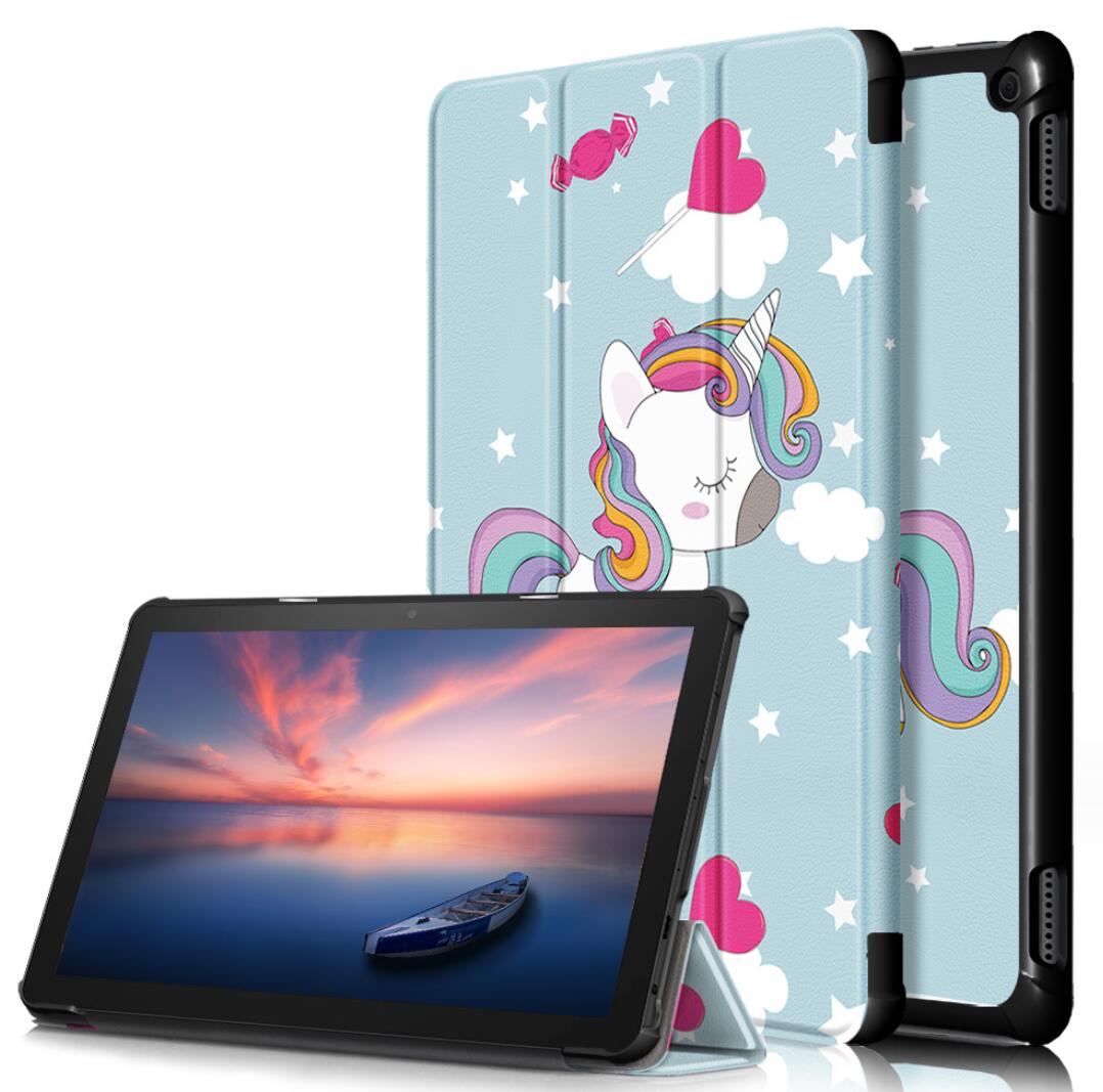 Tri-fold Caster Leather Kindle Fire HD 10 (2021) Case Hard Shell Slim