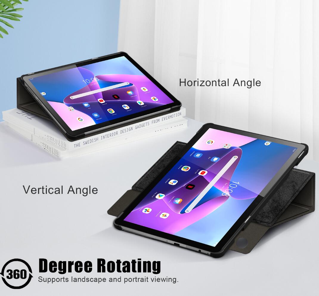 Rotating Stand Voltage Lenovo Tab M10 Plus (2022) Case Leather