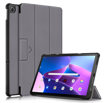 Tri-fold Caster Leather Lenovo Tab M10 Plus (2022) Case Hard Shell