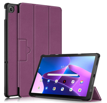 Tri-fold Caster Leather Lenovo Tab M10 Plus (2022) Case Hard Shell