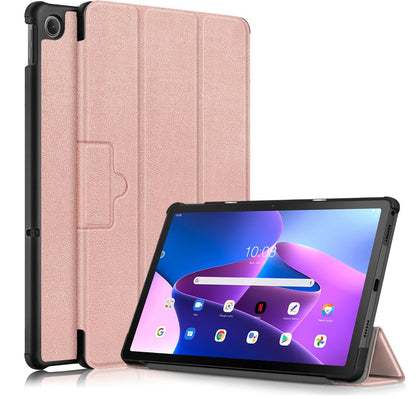 Tri-fold Caster Leather Lenovo Tab M10 Plus (2022) Case Hard Shell