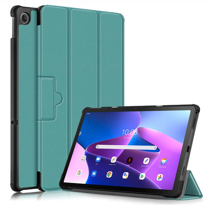 Tri-fold Caster Leather Lenovo Tab M10 Plus (2022) Case Hard Shell