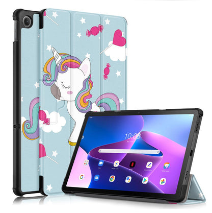 Tri-fold Caster Leather Lenovo Tab M10 Plus (2022) Case Hard Shell