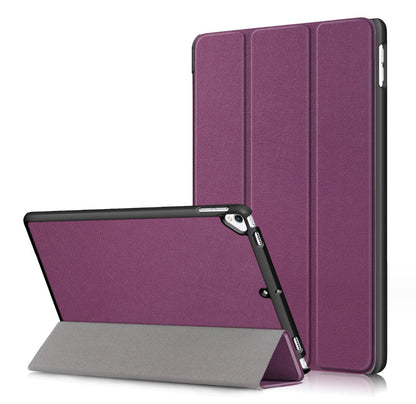 Tri-fold Caster Leather Apple iPad 7 Case Hard Shell Slim