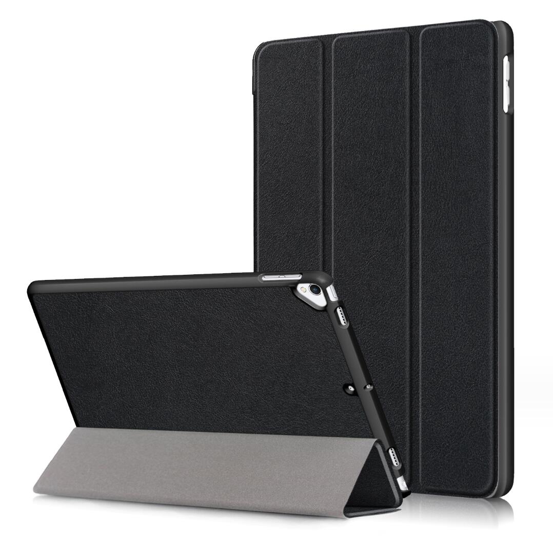 Tri-fold Caster Leather Apple iPad 7 Case Hard Shell Slim