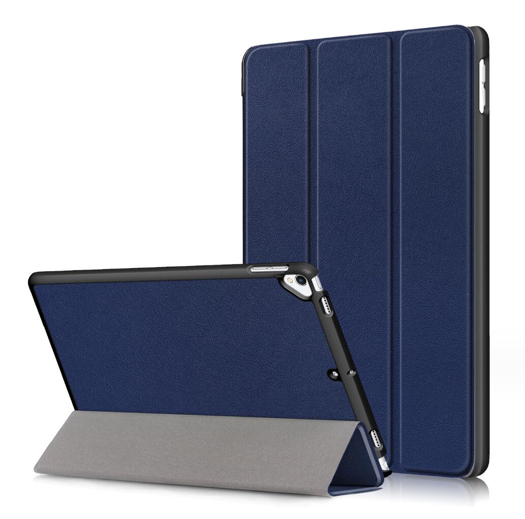 Tri-fold Caster Leather Apple iPad 7 Case Hard Shell Slim