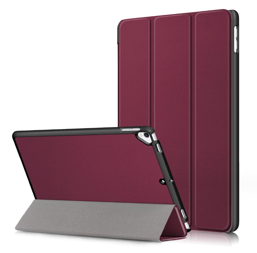 Tri-fold Caster Leather Apple iPad 7 Case Hard Shell Slim