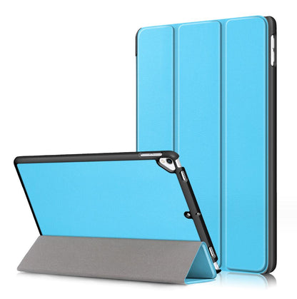 Tri-fold Caster Leather Apple iPad 7 Case Hard Shell Slim