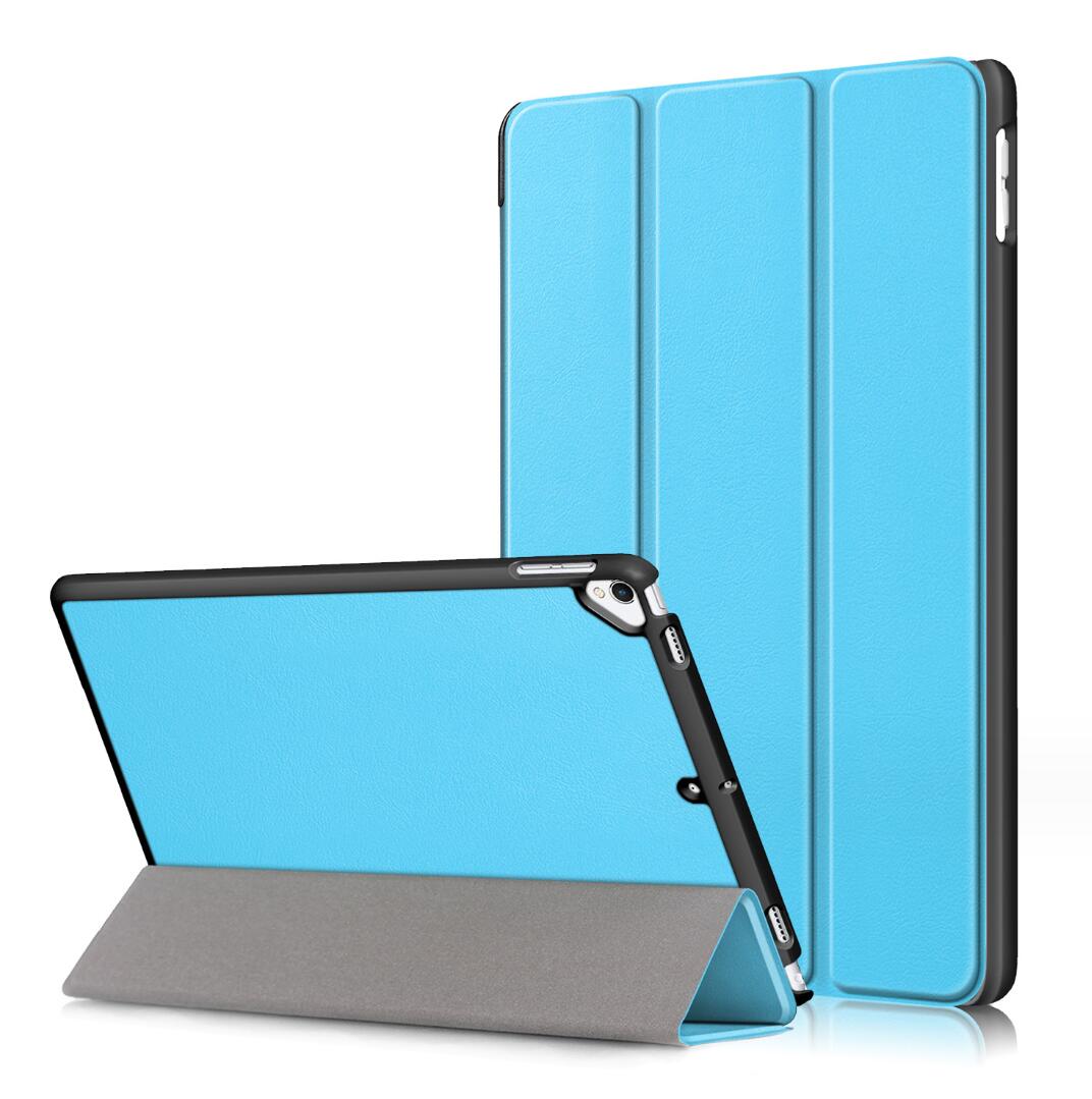 Tri-fold Caster Leather Apple iPad 9 Case Hard Shell Slim