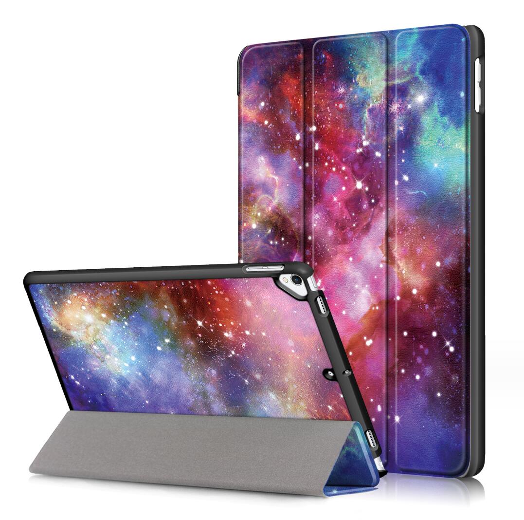 Tri-fold Caster Leather Apple iPad 9 Case Hard Shell Slim