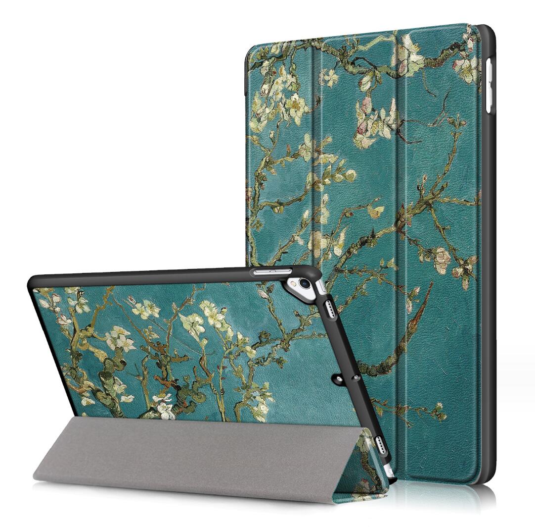 Tri-fold Caster Leather Apple iPad 9 Case Hard Shell Slim