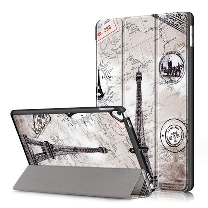 Tri-fold Caster Leather Apple iPad 9 Case Hard Shell Slim