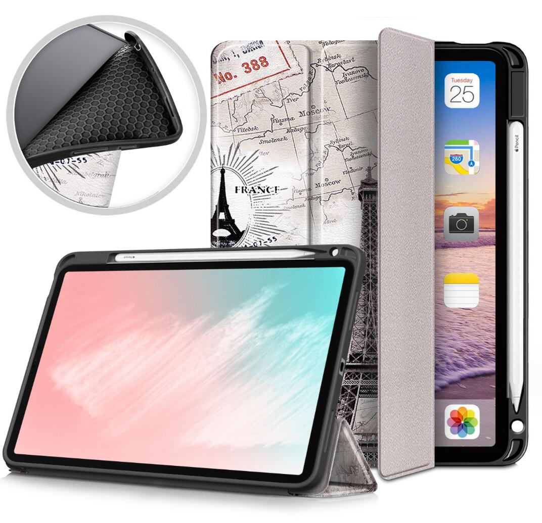 Soft TPU Combo Leather Apple iPad Air 5 Case Tri-fold Stand