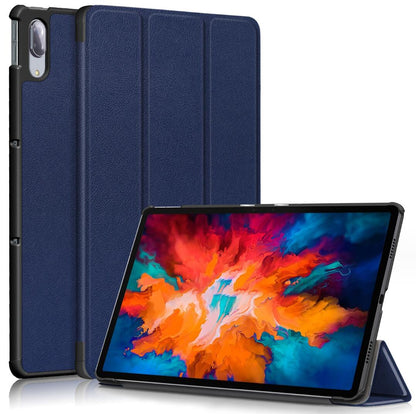 Tri-fold Caster Leather Lenovo Tab P11 Pro (2021) Case Hard Shell Slim