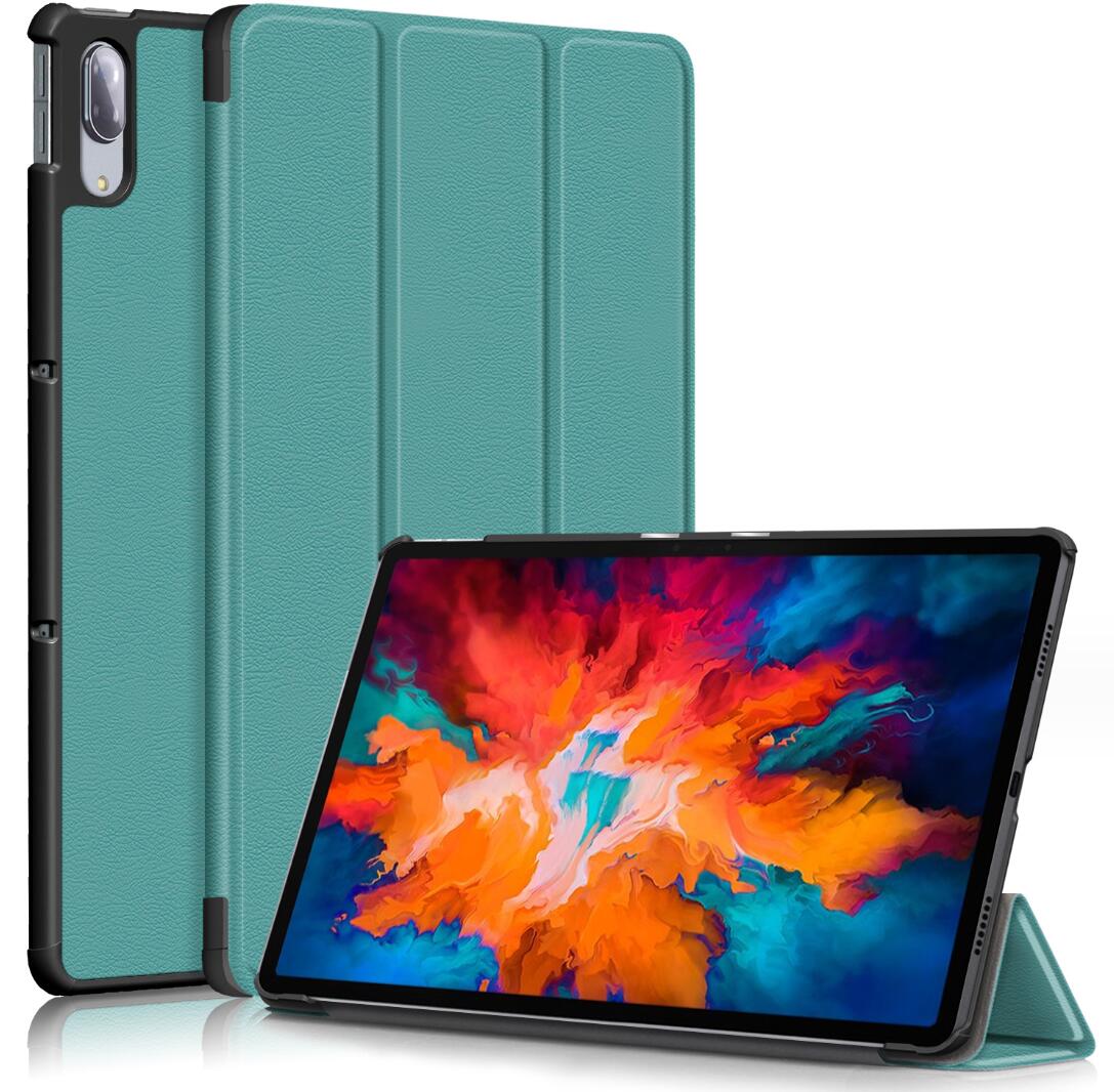 Tri-fold Caster Leather Lenovo Tab P11 Pro (2021) Case Hard Shell Slim