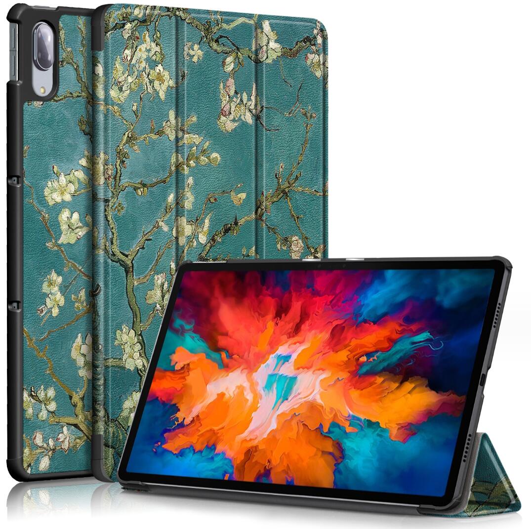 Tri-fold Caster Leather Lenovo Tab P11 Pro (2021) Case Hard Shell Slim