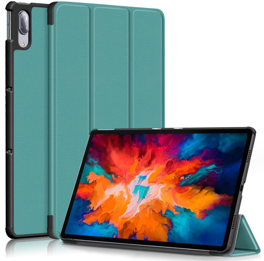 Tri-fold Caster Leather Lenovo Tab P11 Pro (2021) Case Hard Shell Slim