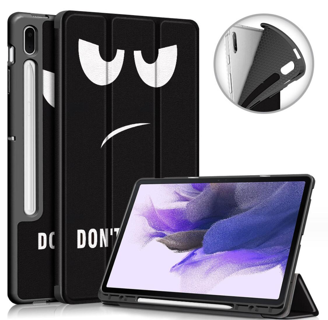 Soft TPU Combo Leather Samsung Galaxy Tab S7 FE Case Tri-fold Stand