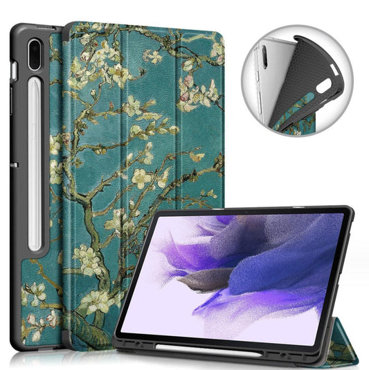 Soft TPU Combo Leather Samsung Galaxy Tab S9 FE+ Case Tri-fold Stand