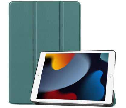 Tri-fold Caster Leather Apple iPad 7 Case Hard Shell Slim