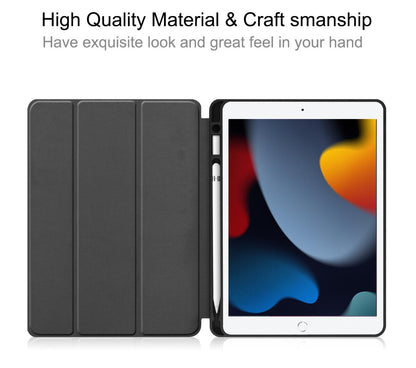 Soft TPU Combo Leather Apple iPad 7 Case Tri-fold Stand