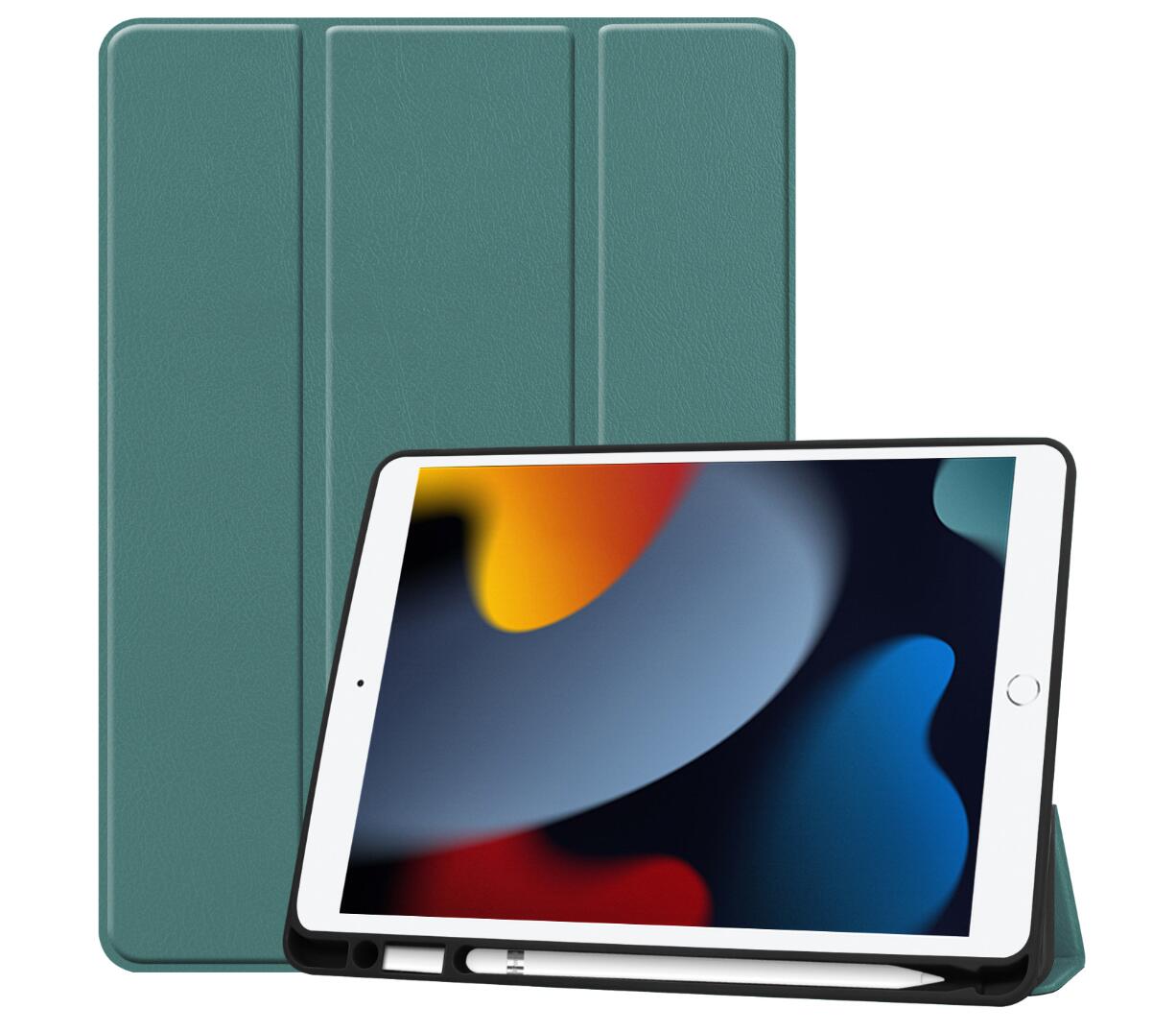 Soft TPU Combo Leather Apple iPad 7 Case Tri-fold Stand