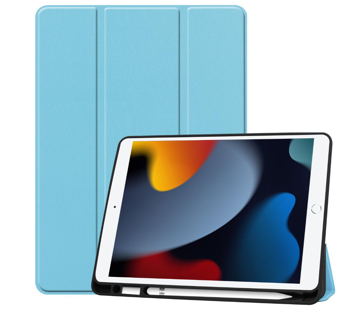 Soft TPU Combo Leather Apple iPad 7 Case Tri-fold Stand