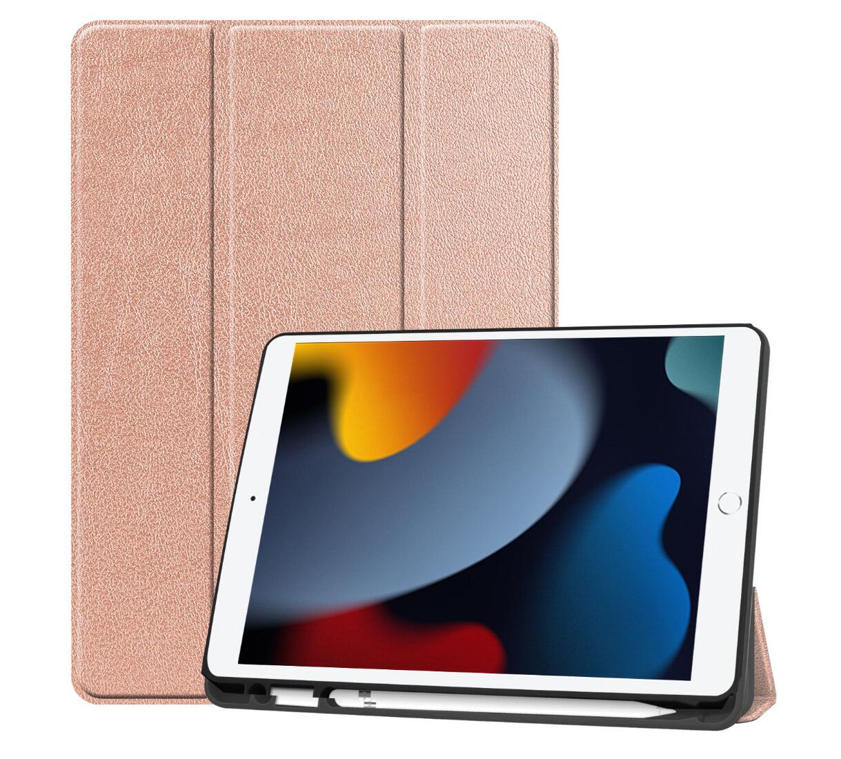 Soft TPU Combo Leather Apple iPad 7 Case Tri-fold Stand