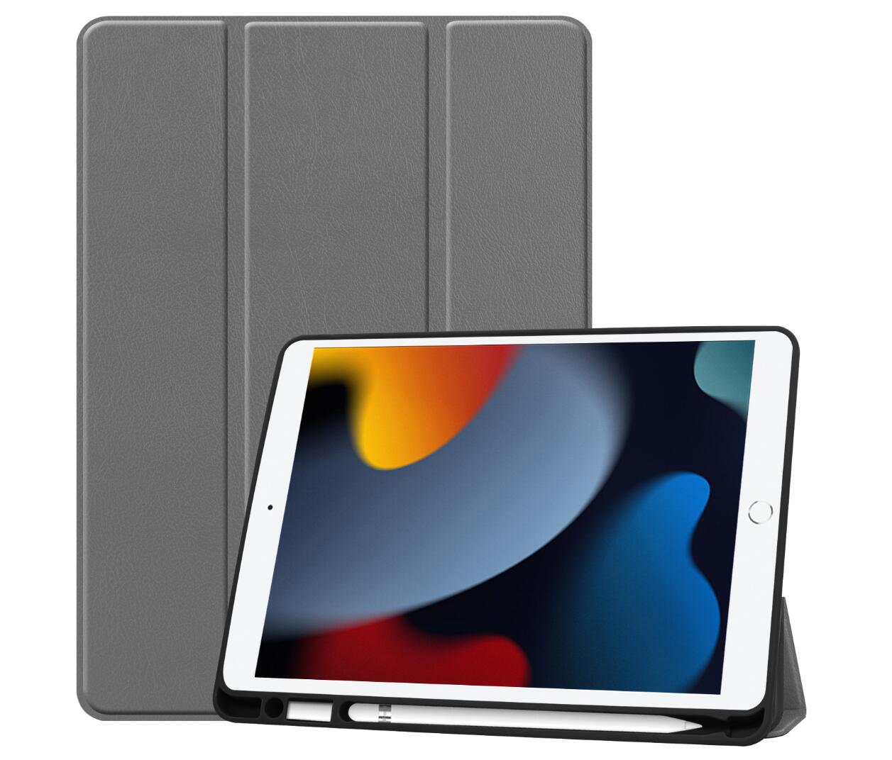 Soft TPU Combo Leather Apple iPad 7 Case Tri-fold Stand