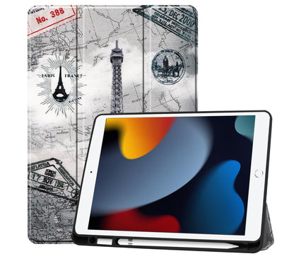 Soft TPU Combo Leather Apple iPad 7 Case Tri-fold Stand