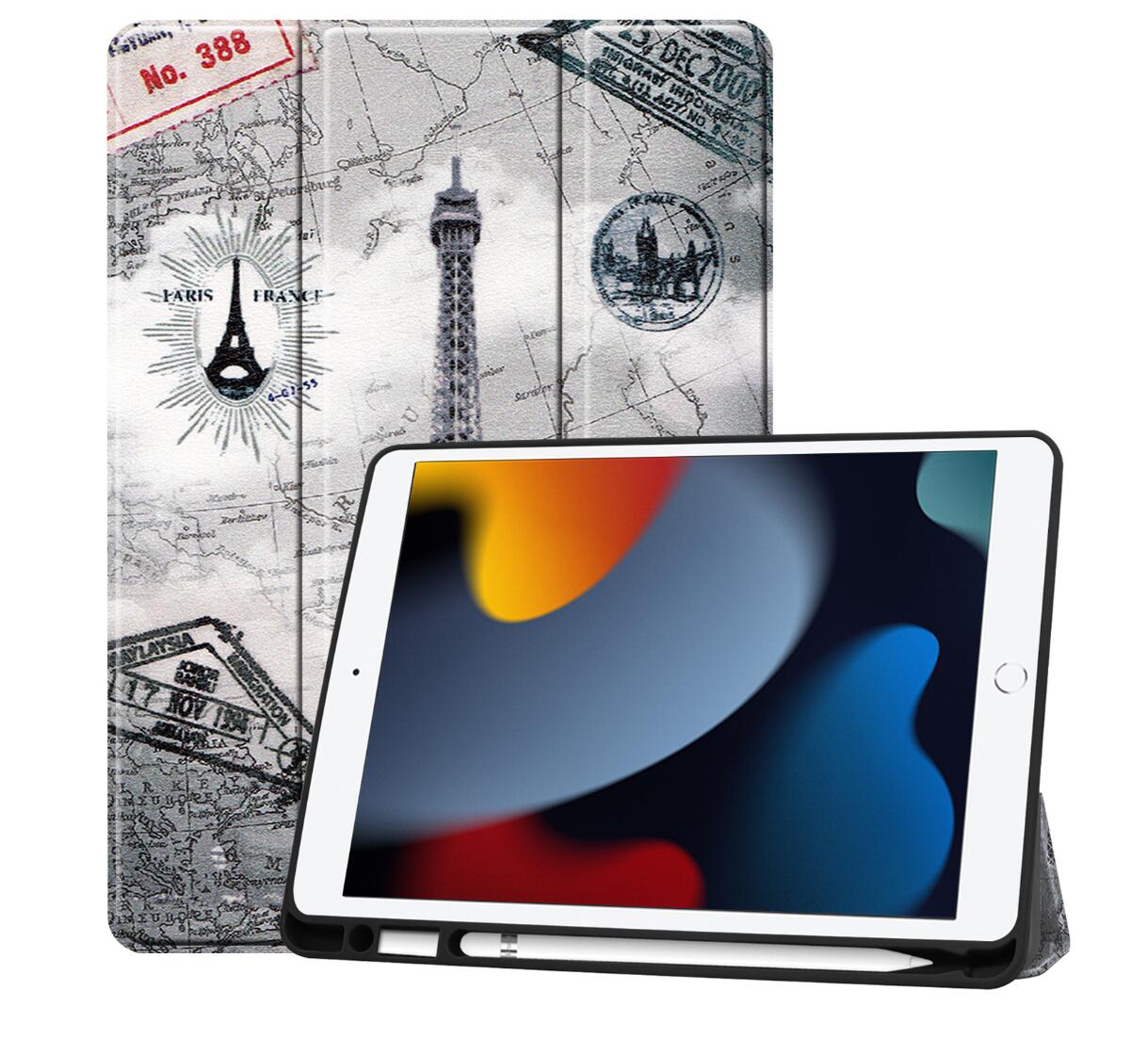 Soft TPU Combo Leather Apple iPad 8 Case Tri-fold Stand