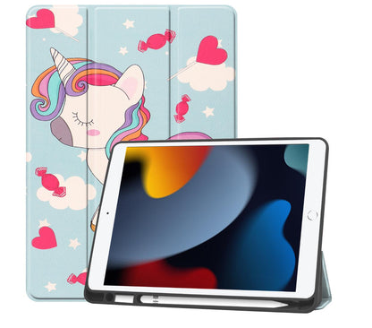 Soft TPU Combo Leather Apple iPad 7 Case Tri-fold Stand