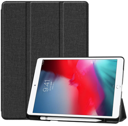 Denim Smart Foldable Stand Apple iPad 8 Case Leather