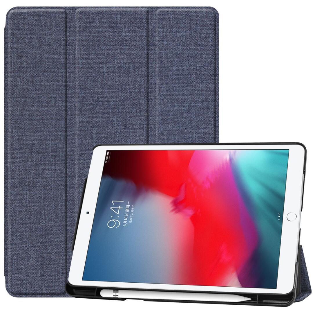 Denim Smart Foldable Stand Apple iPad 7 Case Leather