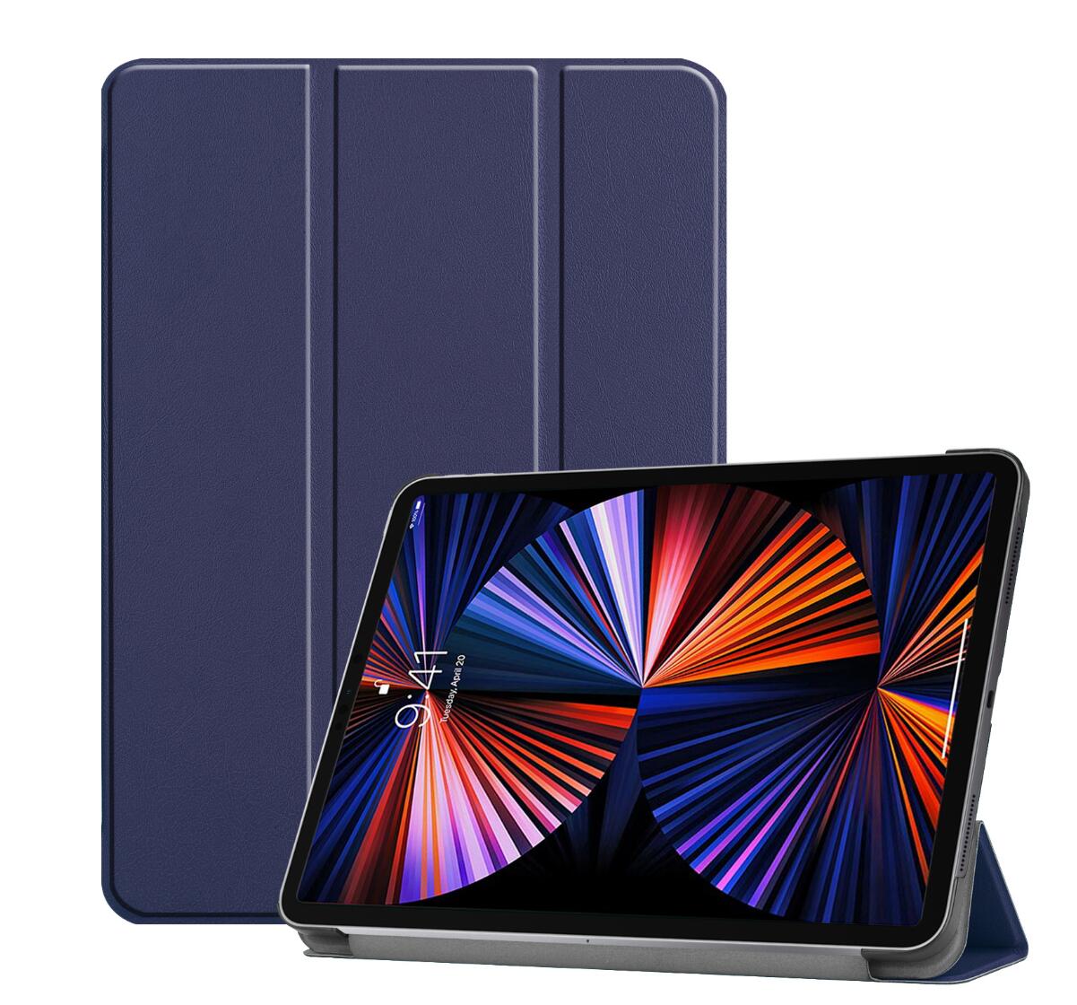 Tri-fold Caster Leather iPad Pro 12.9 (2021) Case Hard Shell Slim