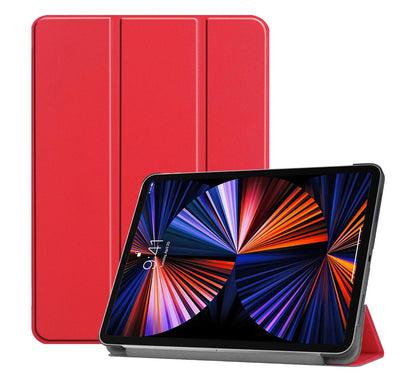 Tri-fold Caster Leather iPad Pro 12.9 (2021) Case Hard Shell Slim