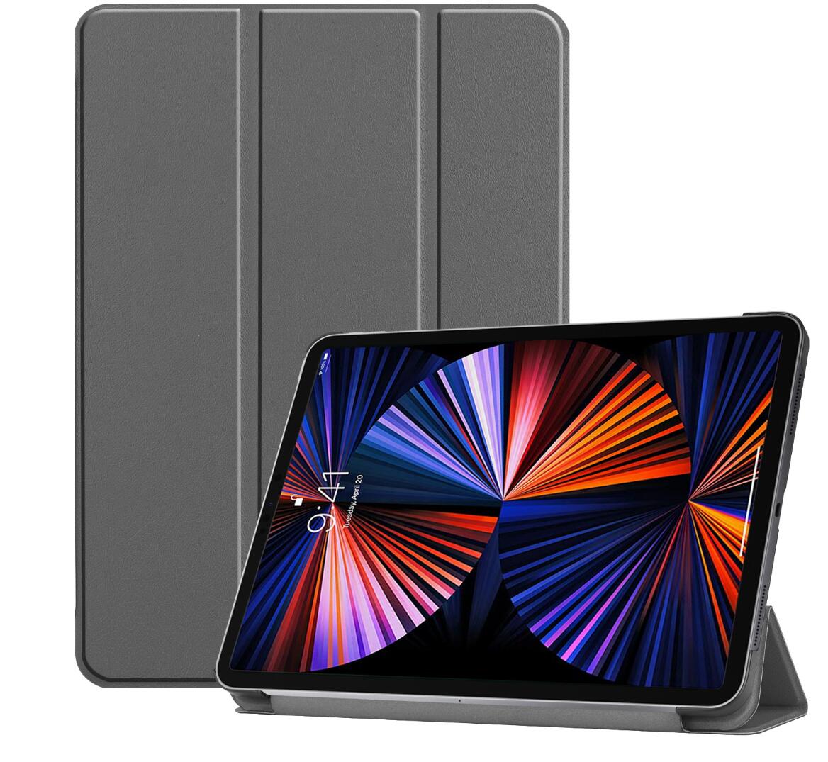 Tri-fold Caster Leather iPad Pro 12.9 (2021) Case Hard Shell Slim