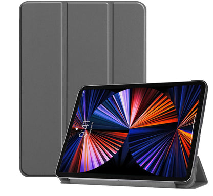 Tri-fold Caster Leather iPad Pro 12.9 (2021) Case Hard Shell Slim