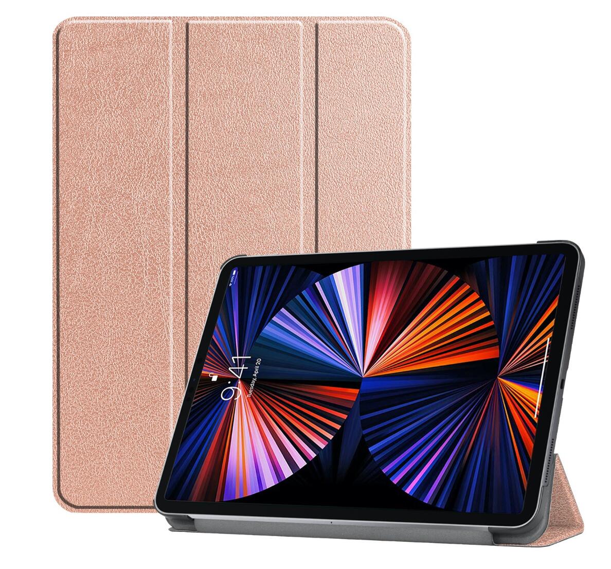 Tri-fold Caster Leather iPad Pro 12.9 (2021) Case Hard Shell Slim