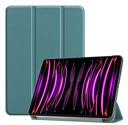 Tri-fold Caster Leather iPad Pro 12.9 (2022) Case Hard Shell Slim