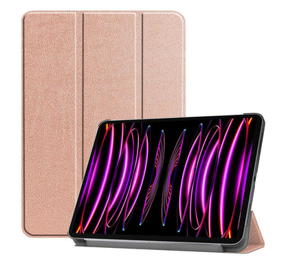 Tri-fold Caster Leather iPad Pro 12.9 (2022) Case Hard Shell Slim