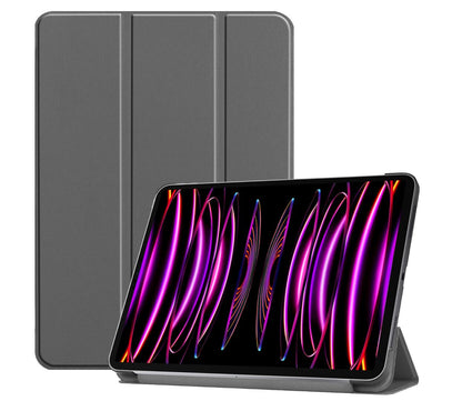 Tri-fold Caster Leather iPad Pro 12.9 (2022) Case Hard Shell Slim