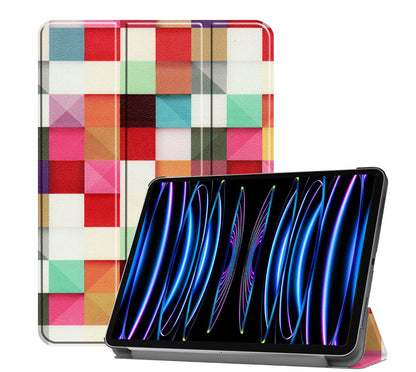 Tri-fold Caster Leather Apple iPad Pro 11 (2022) Case Hard Shell Slim